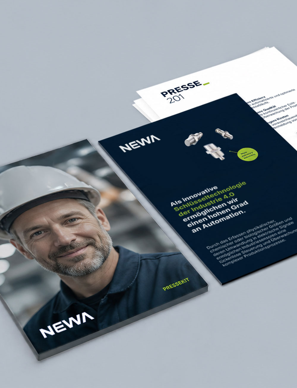 Gestaltung von Unterlagen, Presskit und Mappe für Messe
