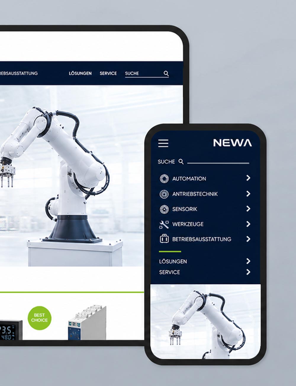 Corporate und Webdesign für newa Industrie Brand mit KI